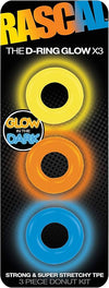 Rascal D Ring 3 PK Glow Yellow/Orange/Blue