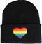 Rainbow Heart Beanie - Various Colors