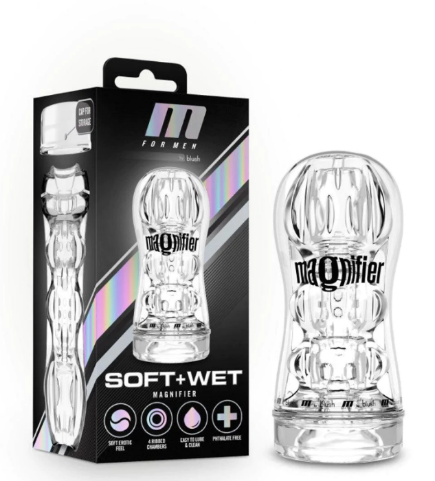 M for Men Soft and Wet Magnifier Stroker Clear Little